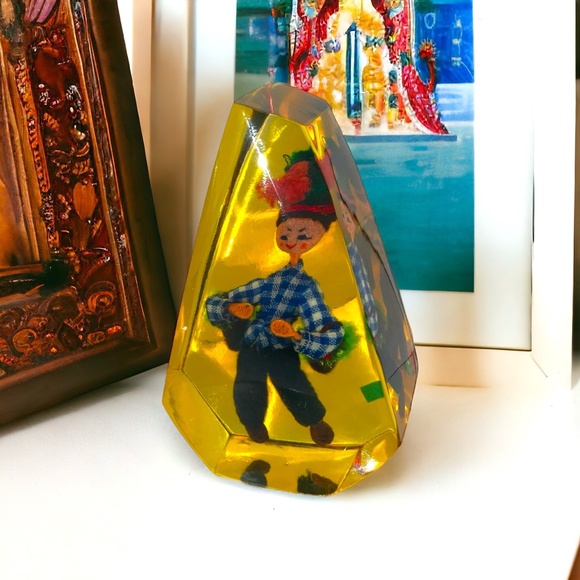 Unbranded Other - SOLD! Vintage Lucite Acrylic Portugal Doll Paper Weight 5in tall